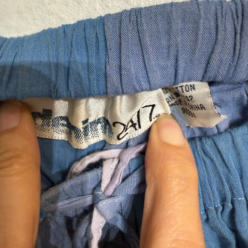 Denim 24/7 Blue Colorblock Maxi Skirt Boho Artsy Cotton Flowy Plus 24W - Picture 2 of 3